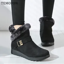 Зимние ботинки; женские ботильоны на меху; замшевые Теплые повседневные ботинки на платформе; женская зимняя обувь размера плюс; Botas Mujer; HVT509