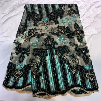 

Madison Velvet Lace Fabric with Stones Green Nigerian Mesh Net Lace Fabrics African Sequins Lace Fabric for Bridal Materials