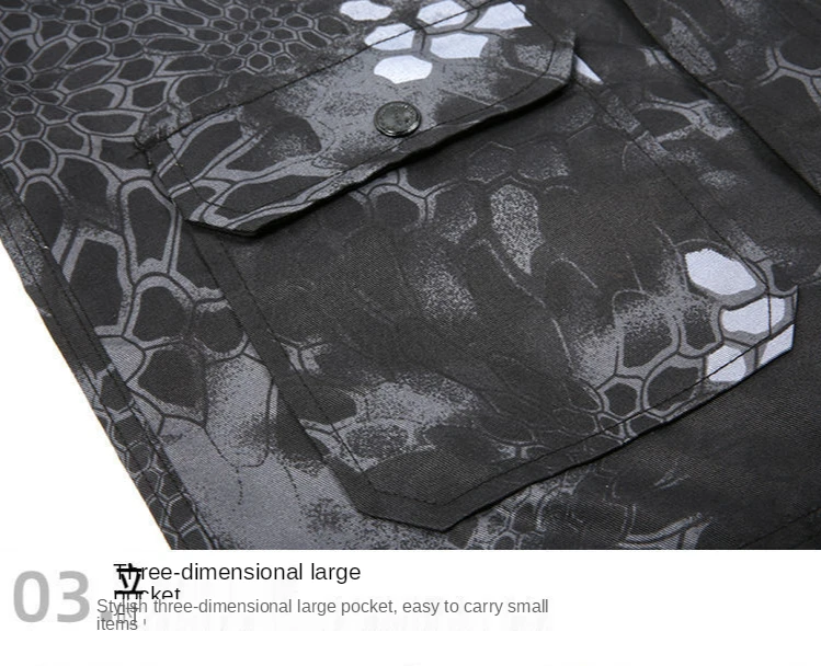 Camouflage Men 's Suit 2021 Spring and Autumn Youth Military Training Wear-Resistant Sweat-Absorbent Trousers Two - Piece Suit Camouflage Men 's Suit 2021 Spring and Autumn Youth Military Training Wear-Resistant Sweat-Absorbent Trousers Two - Piece Suit