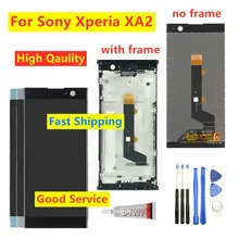 Тестирование для sony Xperia XA2 ЖК-дисплей H3113 H3123 H3133 H4113 H4133 кодирующий преобразователь сенсорного экрана в сборе с рамкой для sony XA2