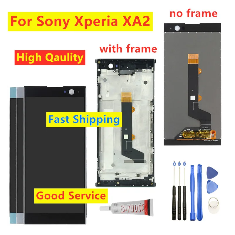 Дигитайзер сенсорного экрана в сборе для Sony Xperia XA2 LCD H3113 H3123 H3133 H4113 H4133 с рамкой sony