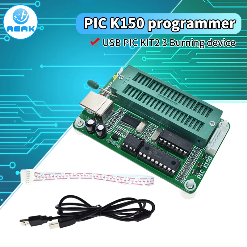 Программатор PIC K150 + ICSP с микроконтроллером и USB-кабелем | Электронные компоненты