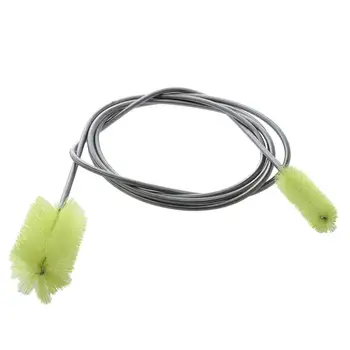 

Metallic Cable Aquarium Double Brush Tube Bottle Cleaner,155cm,Yellow