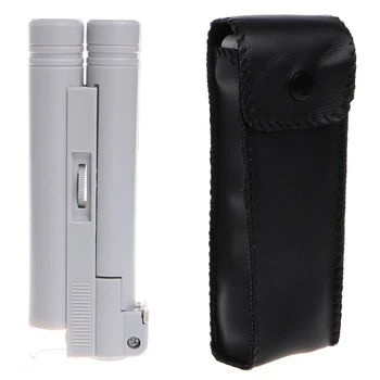 

100X Zoom Handheld Microscope LED Light Jewelry Magnifier Lens Loupe Pocket New