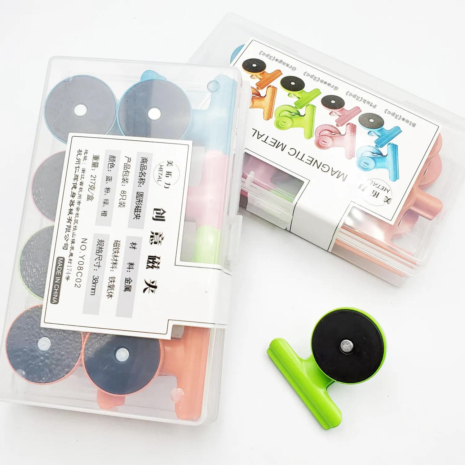 

[Beauty Extension Force No. Y08c02] Color Metal Magnet Clamp Circle Magnetic Clip Creative Simple Clip 8 Pack