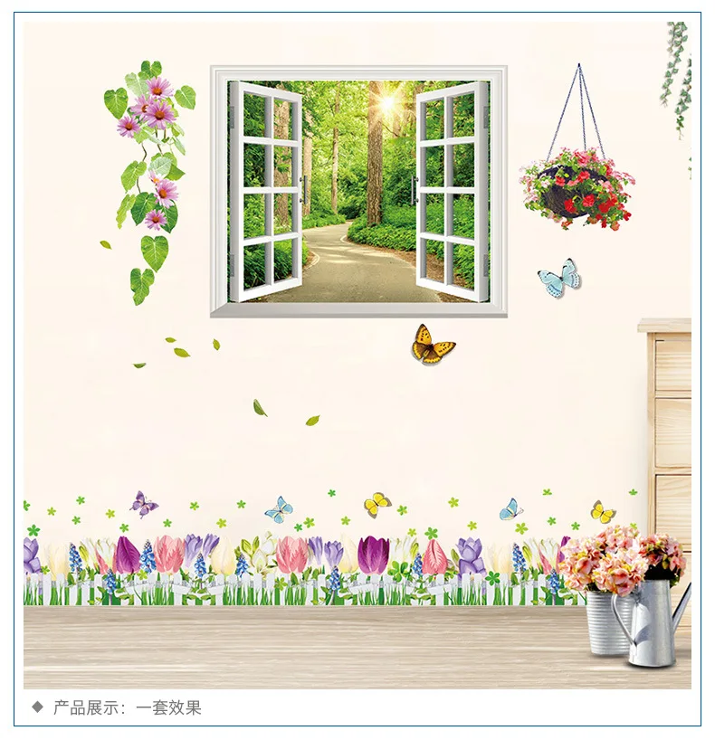 Wall Stickers Bedroom Warm Wall Self-Adhesive Dormitory Students Stickers 3D jia chuang Scenery Living Room Background Wallpaper