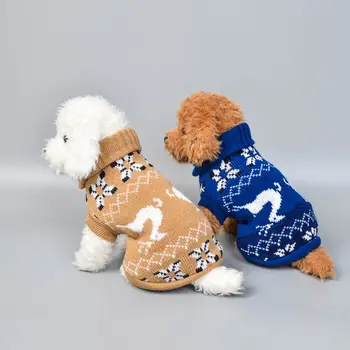 

Christmas Cute Elk Dog Clothing Knitted Sweater Warm Breathable Dog Clothes Thick Winter Sweater for Dogs Deer Sweaters