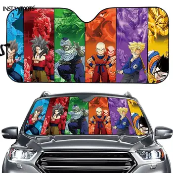 

INSTANTARTS Cartoon Dragon Ball Super Z Print Car Window Protector Windshield Sunshade Sun Shade Auto Sun Visor Windscreen Cover