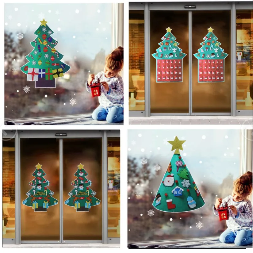 

DIY Crystal Diamond Christmas Tree Window Sticker Winter Glass Wall Stickers Kids Room Christmas Decorations for Home New Year