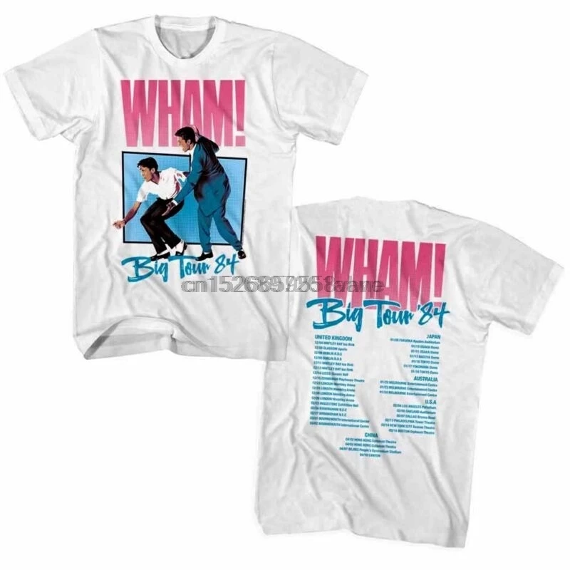 

Wham George Michael Make it Big Tour 1984 Mens T Shirt Pop Music Album Merch Top