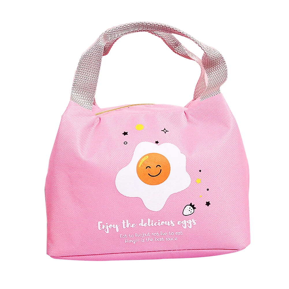 Portable Insulated Lunch Bag Carry Tote Picnic Storage Carry Case Thermal Bag Cute Print Cartoon Food Oxford Cooler Handbag - Цвет: C