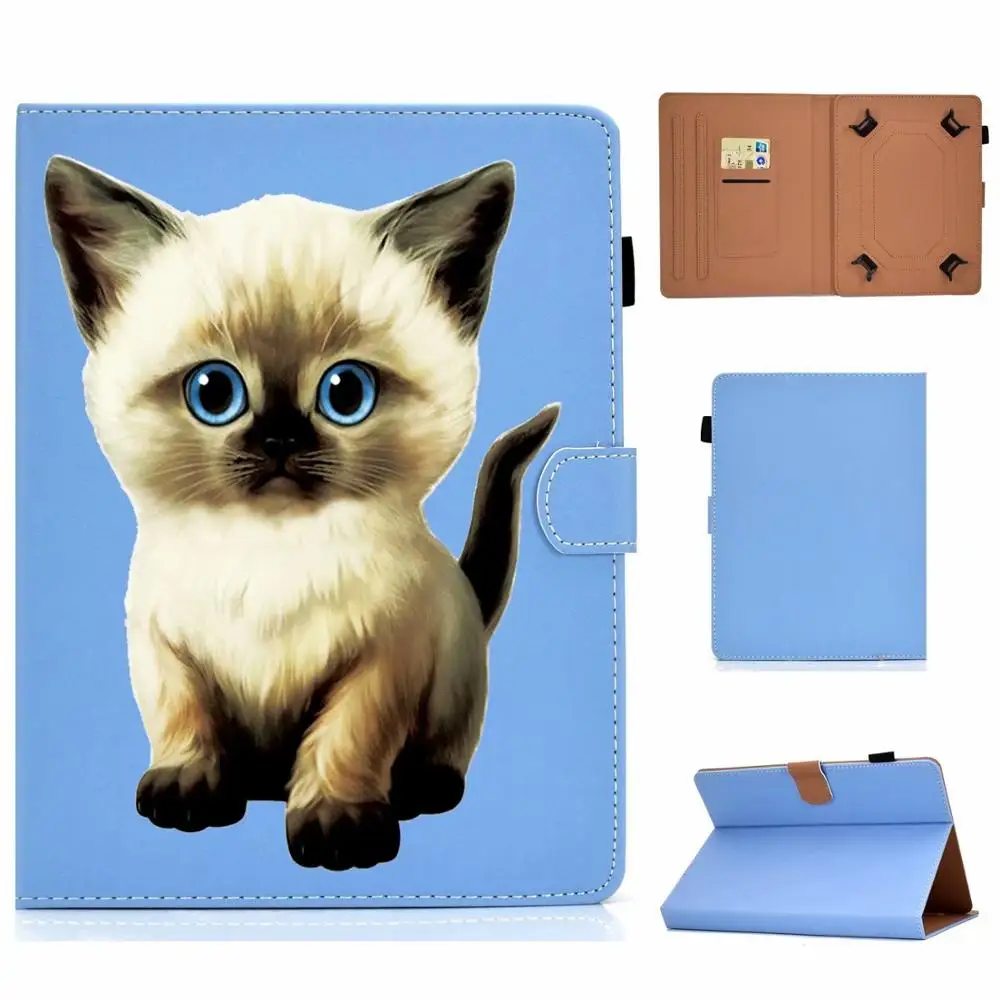 Cartoon Kids PU Leather Tablet Case for 10&quot Universal Flip Stand Cover Samsung Ipad Huawei Lenovo Xiaomi Shell Coque+pen | Компьютеры