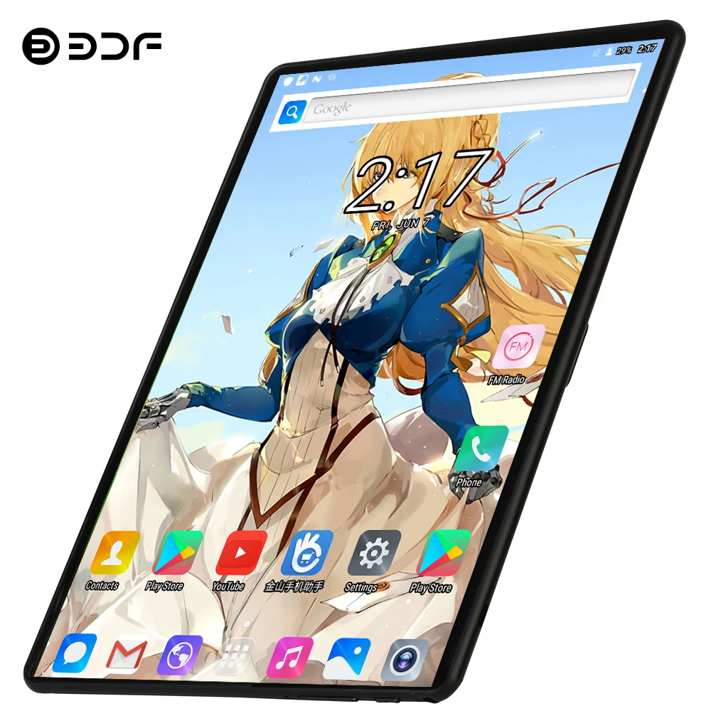 BDF, новинка, 10 дюймов, 4G, планшеты для телефонных звонков, Android 7,0, четыре ядра, 4 Гб+ 64 ГБ, планшетный ПК, 3G, 4G, LTE, две sim-карты, ноутбук, Wi-Fi, Bluetooth Tab
