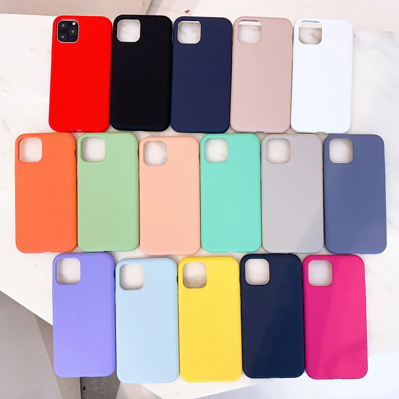 

Original Liquid Silicone Luxury Case For Apple iPhone 11 12 Pro Max mini 7 8 6 6S Plus XR X XS MAX 5 5S SE Shockproof Case Cover