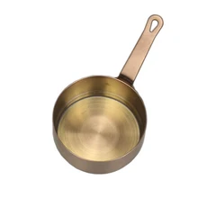 Круглый Подогрев масла и молока с ручкой, нержавеющий, плоская подошва, нержавеющая сталь, кухонный мини-горшок для супа, соус, сковорода, инструмент для приготовления пищи