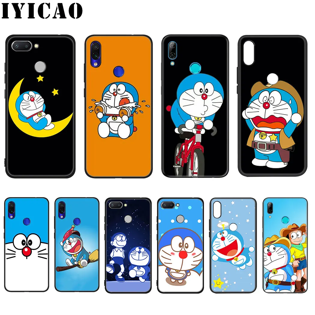 IYICAO Anime Cartoon Doraemon Soft Silicone Case for Xiaomi Redmi Note 4X 5 6 7 8 Pro 5A Prime |