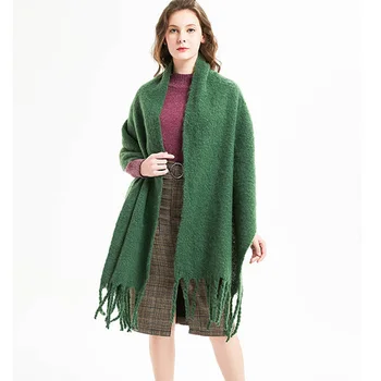 

Cashmere Women Solid Scarf Winter Warm Shawl Thick Pashmina Long Tassel Female Foulard Blanket Wraps Luxury Scarves