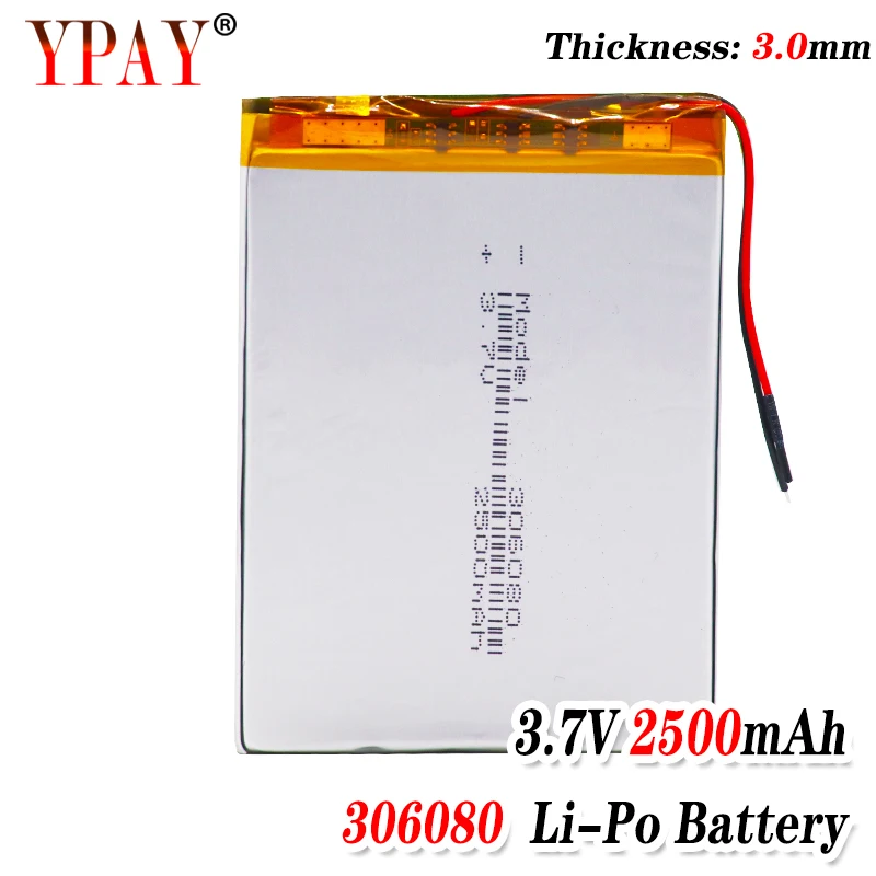 

The tablet battery 306080 3.7V 2500mah Lithium polymer Battery with Protection Board For MP4 GPS Digital Camera