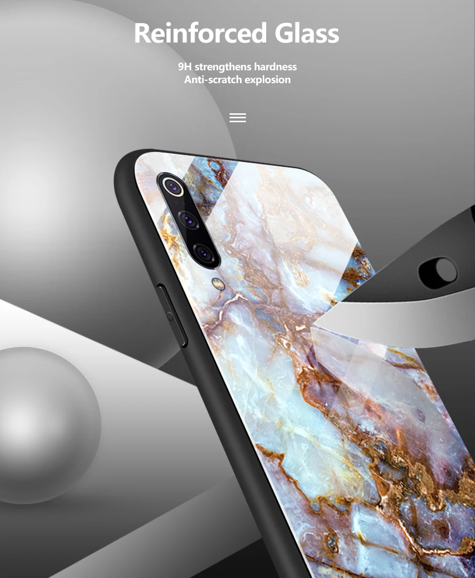 Для Xiao mi 9/9 SE Модный чехол из закаленного стекла ТПУ для задней защиты Xiaomi mi 9se Роскошные противоударные мягкие чехлы для телефонов