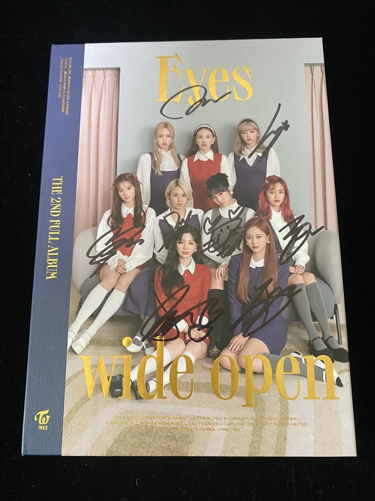 signed TWICE autographed 2nd album EYES WIDE OPEN CD+photobook K