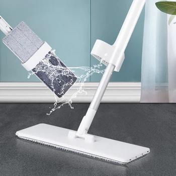 

Easy Self Wringing Mop Lazy Flip Flat Mop 360 Spin Wet Dry Mopping with Reusable Replacement For Wooden Floors and Kitchens