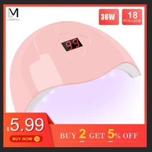 Лампа для ногтей LadyMisty 36 Вт, 18 светодиодов, Сушилка для ногтей, УФ-лампа для ногтей, лампа для отверждения геля, ЖК-дисплей, инструмент для дизайна ногтей