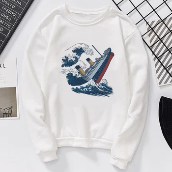 

Autumn Women Van Gogh Wave Printed Sweatshirt Harajuku Kawaii Japanese Casual Comfortable Vogue Aesthetic Lovely Hoodies
