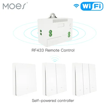 

RF433 Wireless Switch No Battery Remote Control Wall Light Switch Self Powered No Wiring Needed Wall Panel Transmitter EU Type