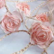 3D африканская кружевная ткань, Diy швейная одежда, шифоновая кружевная ткань для платья, сетка, тюль, Лоскутная вышитая кружевная ткань