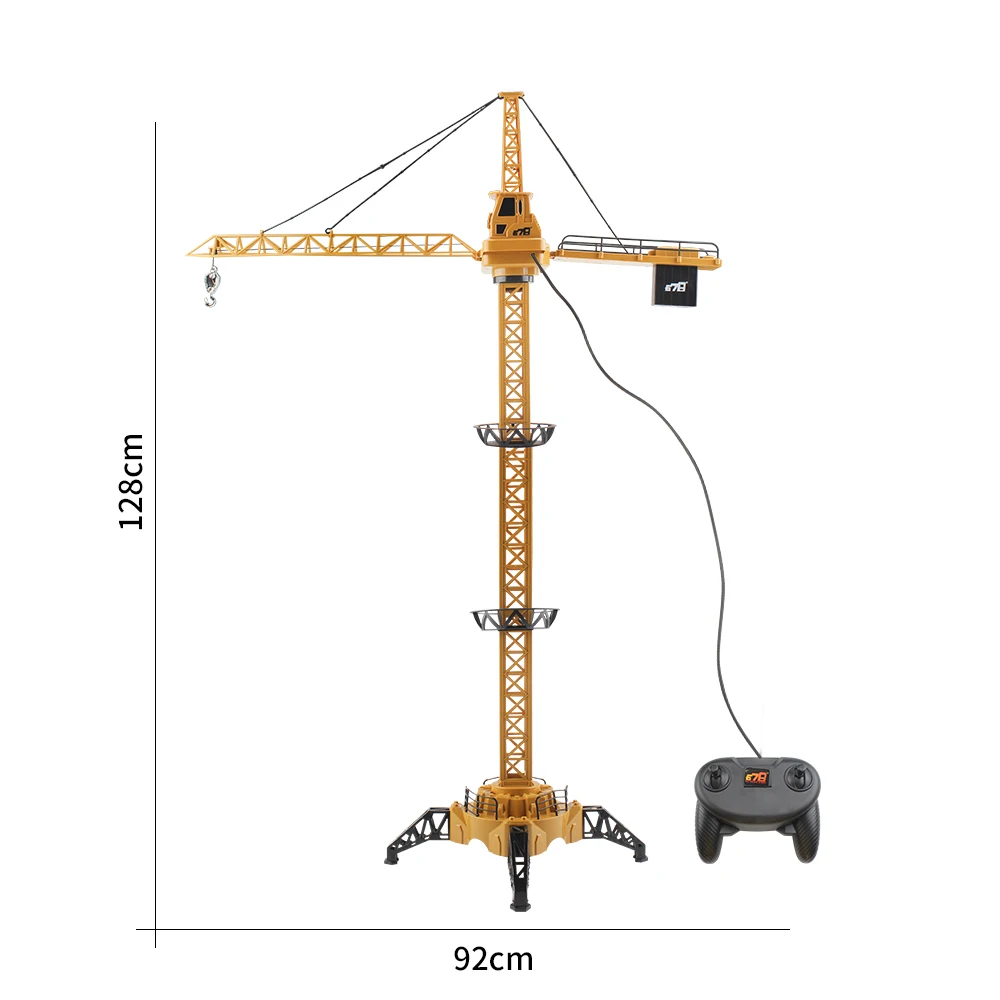 4CH RC электрический Мега башенный кран 128 см высокий имитированный светильник вращение на 680 градусов строительный кран игрушка для детей