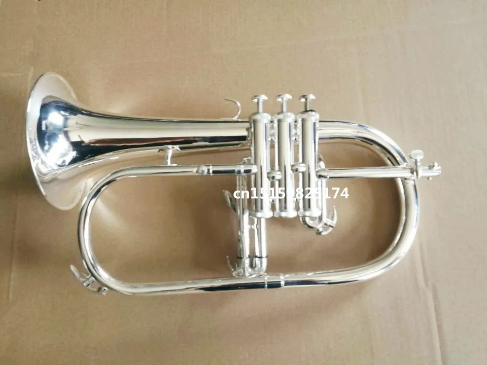 professional Bach flugelhorns Silver Plated B flat Bb professional trumpet Top brass musical instruments trompete horn shipping