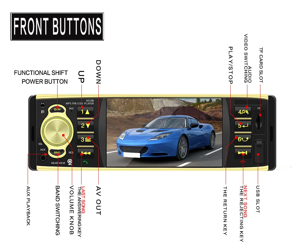 Автомобильный Радио " один 1DIN стерео видео MP5 плеер Bluetooth FM AUX USB TF U диски