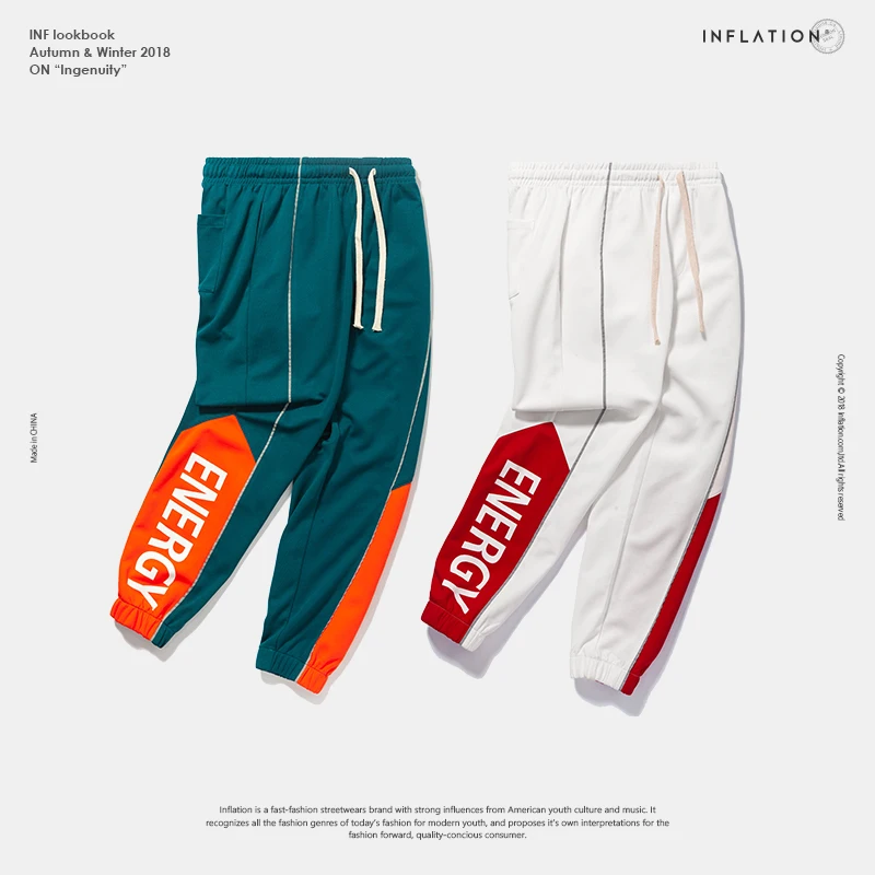 

FW Letter Printed Side Striped Retro Trousers Women Men Ankle Banded Pants Sweatpants Hiphop Pants NEW 8827W
