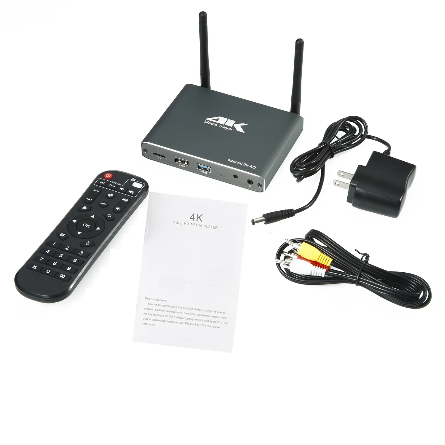 Wireless 4K Media Player Support 256GB TF Card 512GB USB Disk 14TB HDD Autoplay AD Video PPT Full HD MultiMedia Wifi Players