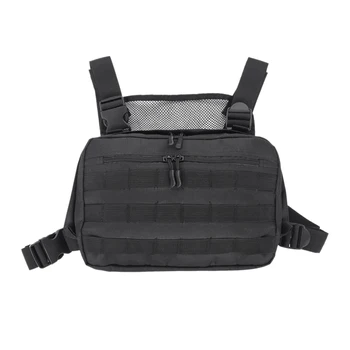 

Hot Black Men Chest Bag Adjustable Oxford Chest Rig Hip Hop Streetwear Functional Shoulder Bag Waist Packs