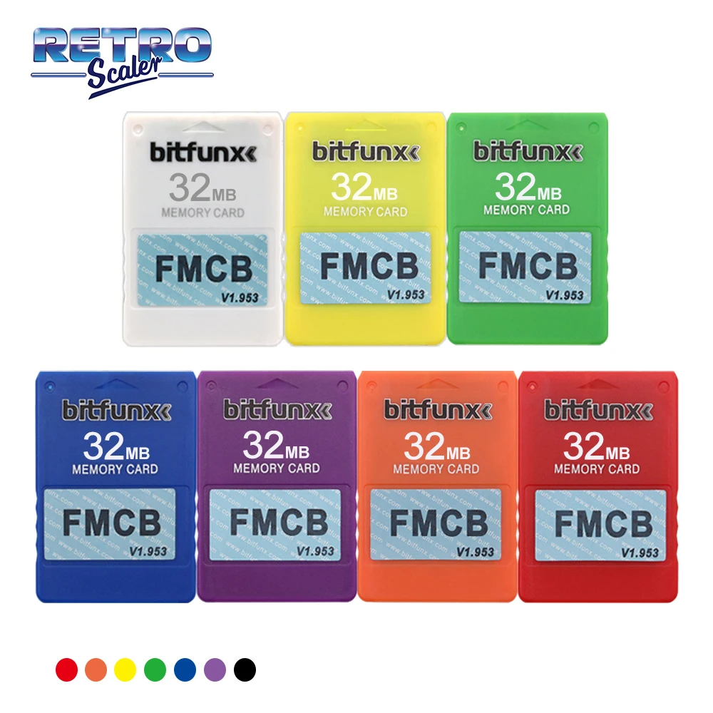 RetroScaler V1 953 32MB Colorful FMCB Free McBoot Card For PS2 Playstation2 Memory Card OPL MC 