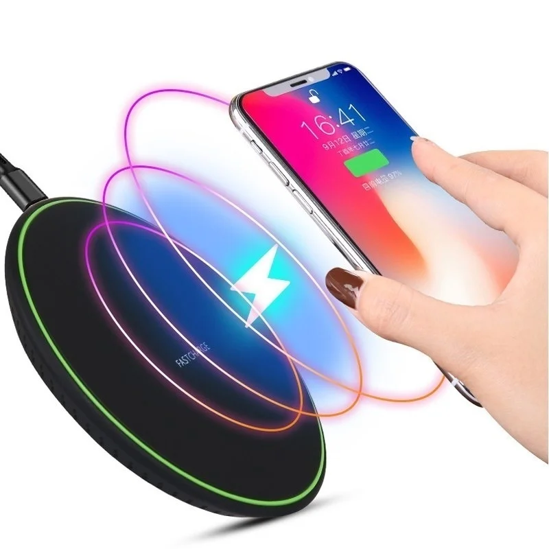 

10W Fast Wireless Charger QC 3.0 Phone charger for iphone X XR 11 XI MAX for Huawei Xiaomi Universal USB Fast Phone Charger Pad