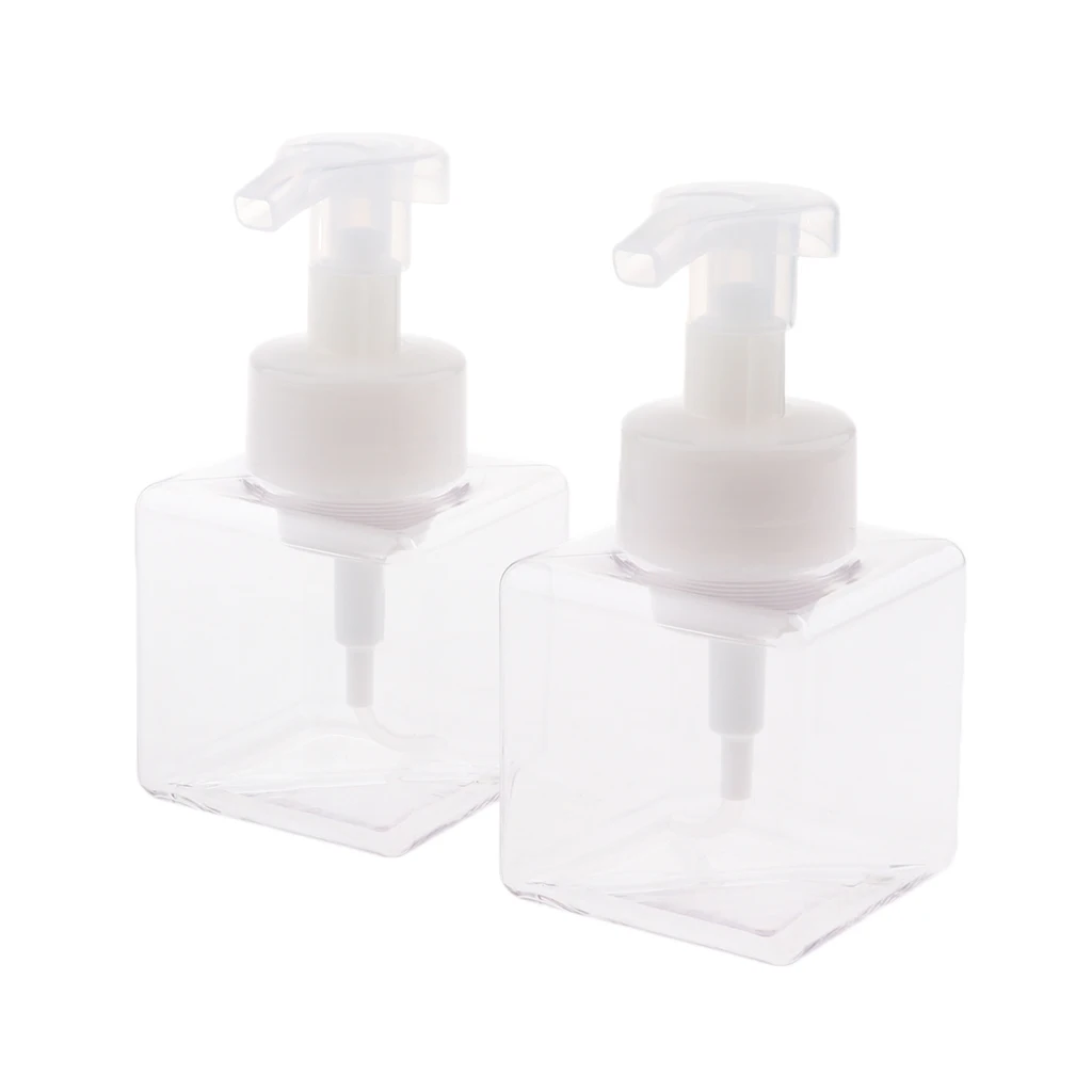 2Pcs 250ML Plastic Empty Shampoo Cosmetic Foaming Soap Containers Vials