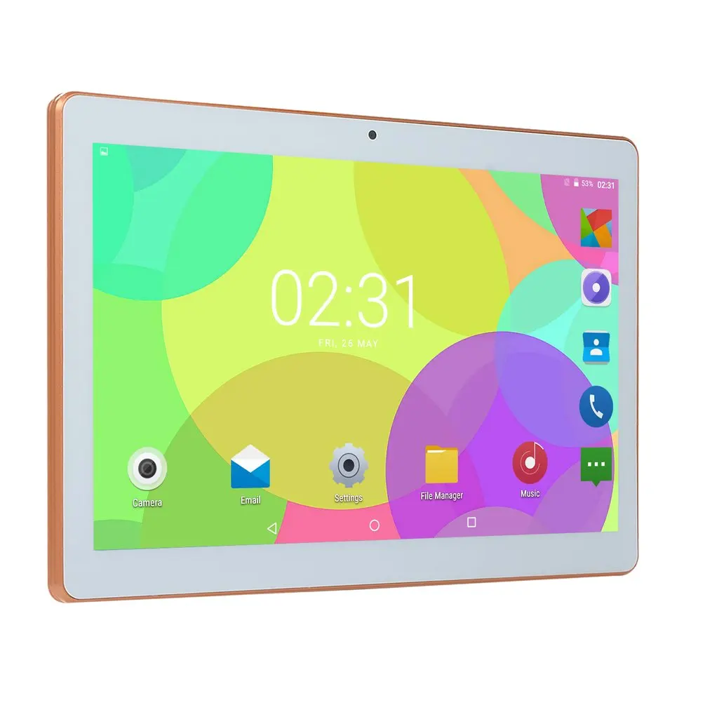 KT107 пластиковый планшет 10,1 дюймов HD с большим экраном Android 8,10 версия модный портативный планшет 8G+ 64G белый планшет с европейской вилкой
