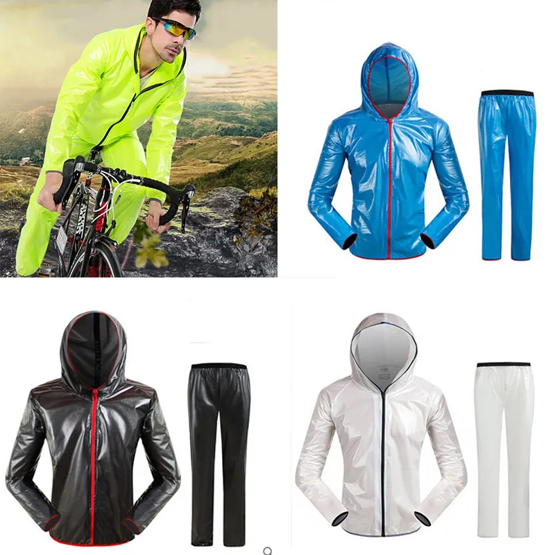 

Cycling raincoat windbreaker men and women models mountain bike split poncho rain pants suit women's sports outdoor running clothes