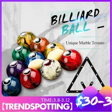 AXD 16 pièces billard piscine balles ensemble 57.2mm résine boules marbre motif piscine billard Table balles Billar accessoire balle papiers gratuit