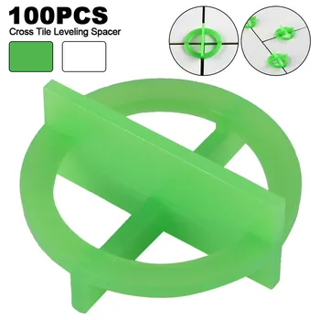 

100pcs Green Cross Tile Leveling Recyclable Plastic Tile Leveling System Base Spacer 1.5/2.0/3.0mm Construction Tool Parts