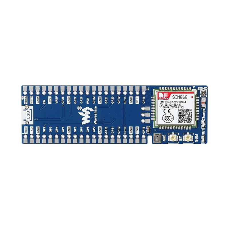 Raspberry Pi Pico SIMCOM SIM868 GSM GPRS GNSS модуль bluetooth расширяющаяся плата UART интерфейс |