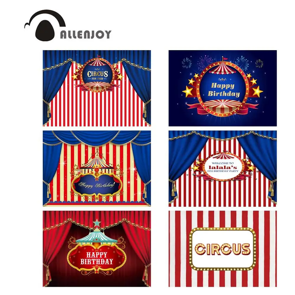 Allenjoy цирковой фон для фотосъемки Полосы Баннер на день рождения детский душ