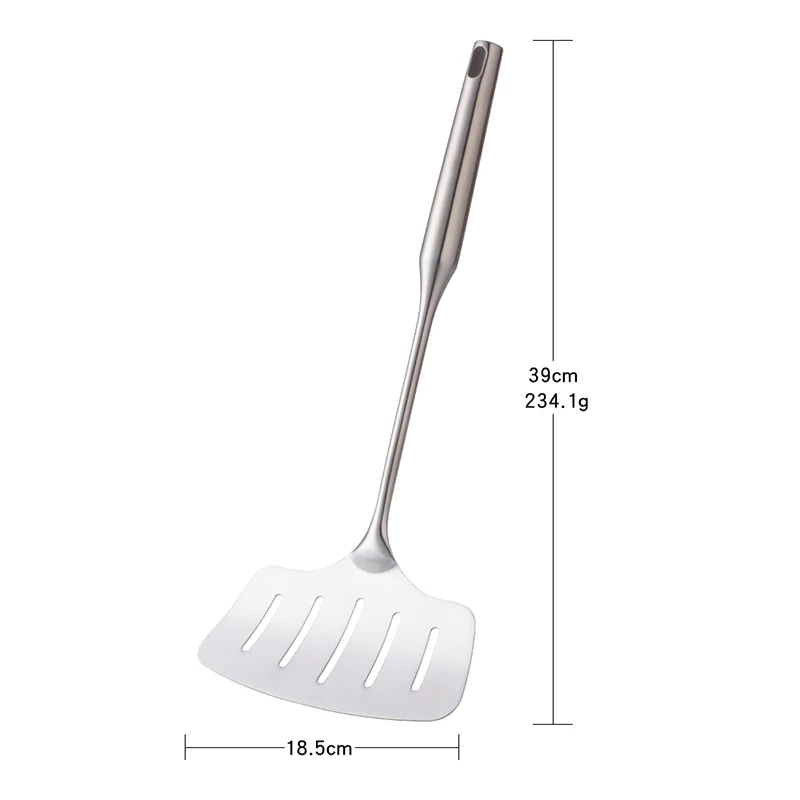 1PC Kitchen Silver Cooking Set 304 Stainless Steel Spatula Soup Spoon Special Cooking Shovel with Hollow Handle Kitchen Tools