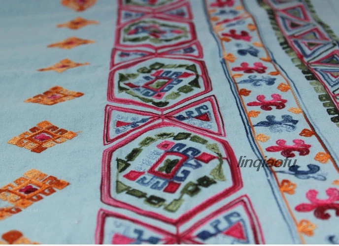 

Высокое качество позиционирования вышивка этнический экзотический хлопок и лен одежда ткани