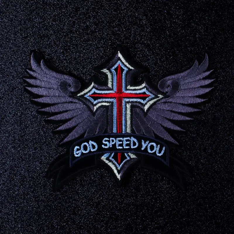 Панк God Speed You вышитые нашивки для одежды наклейки полосы мотоциклетный