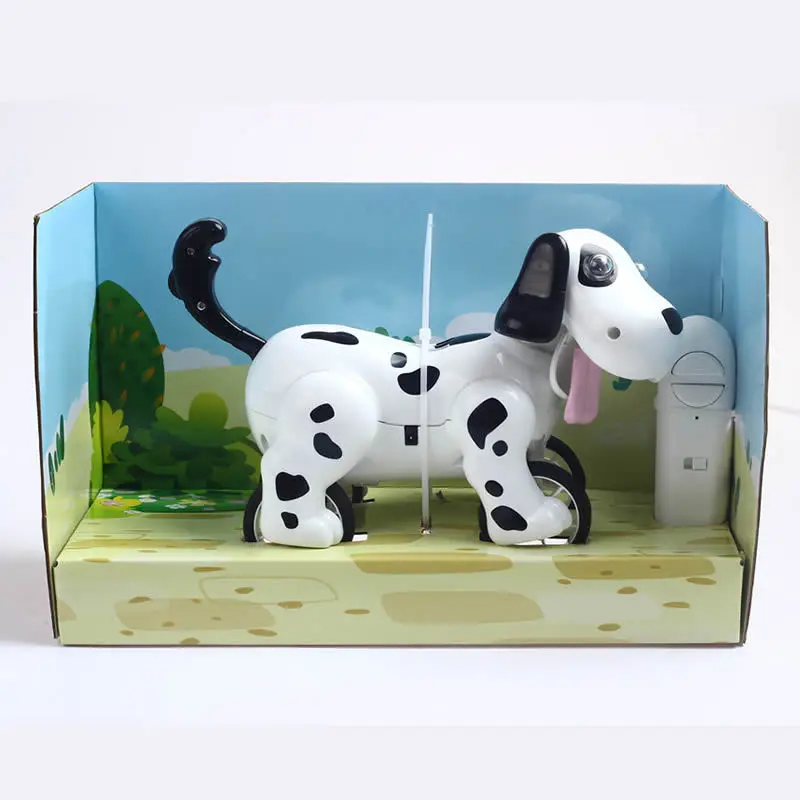Black with box 777-601 подарок на день рождения RC zoomer dog 2,4G беспроводной пульт дистанционного управления умная собака электронный питомец Развивающие детские игрушки Робот Игрушки - Цвет: Black with box