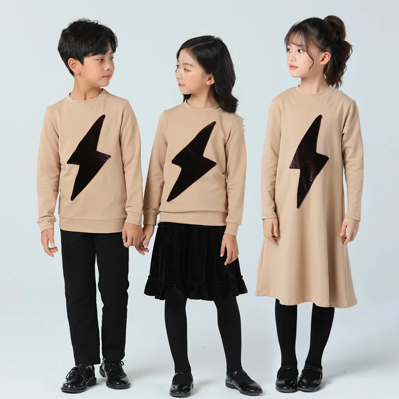 Детская Одинаковая одежда для семьи велюровые хлопковые Повседневные платья