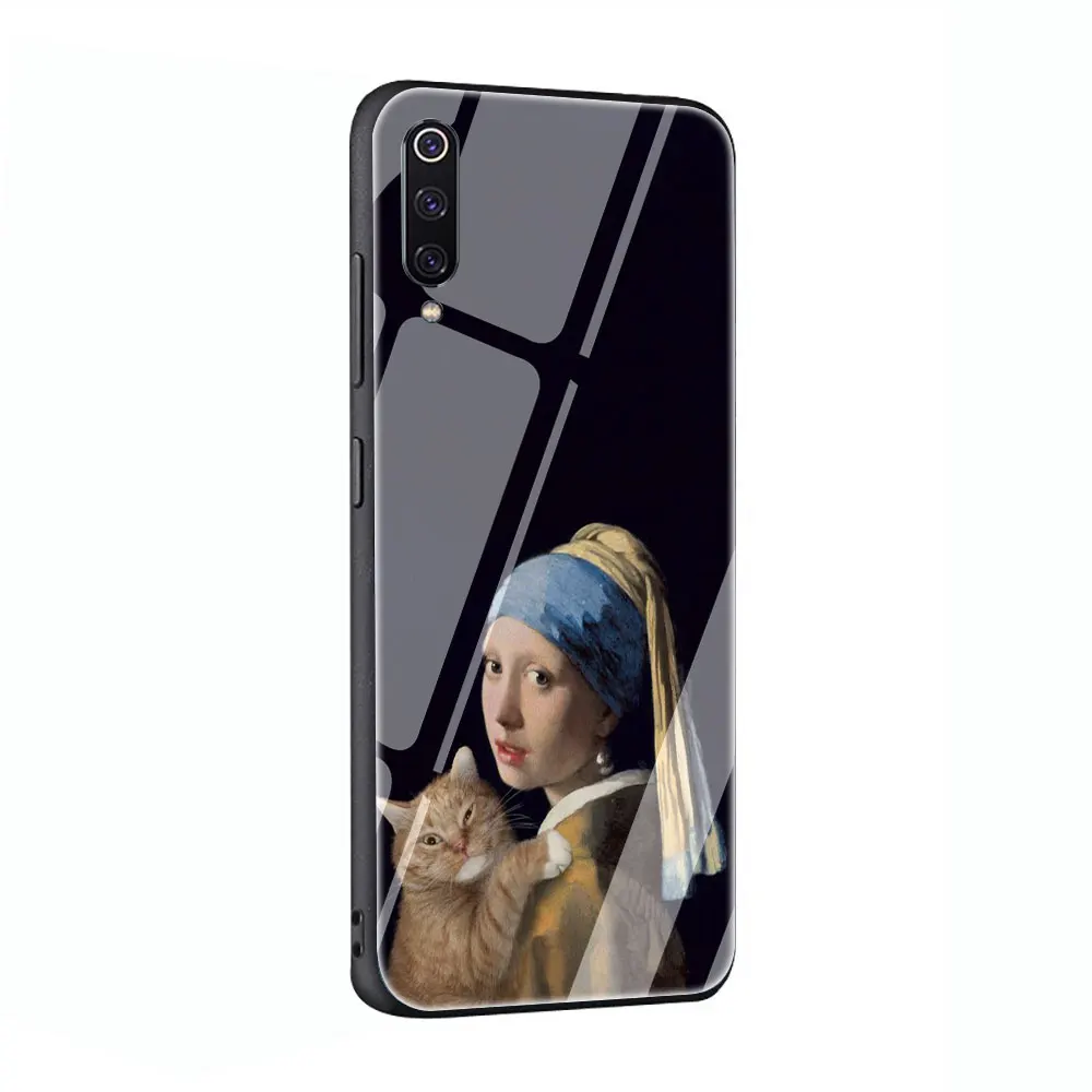 Девушка с жемчужной серьгой Vermeer закаленное стекло чехол для Xiaomi 8 Lite A1 A2 9 Redmi Note 5 6 7 Pro 6A 4X F1 - Цвет: G8